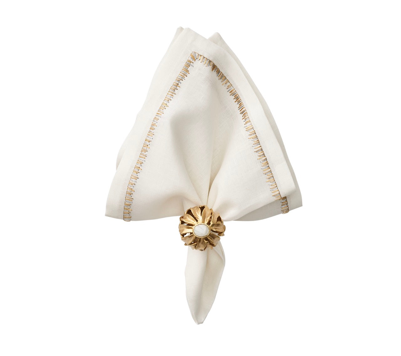 Filament Napkin in White, Gold & Silver, Set of 4