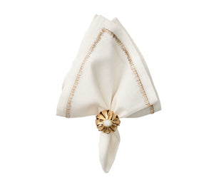 Filament Napkin in White, Gold & Silver, Set of 4