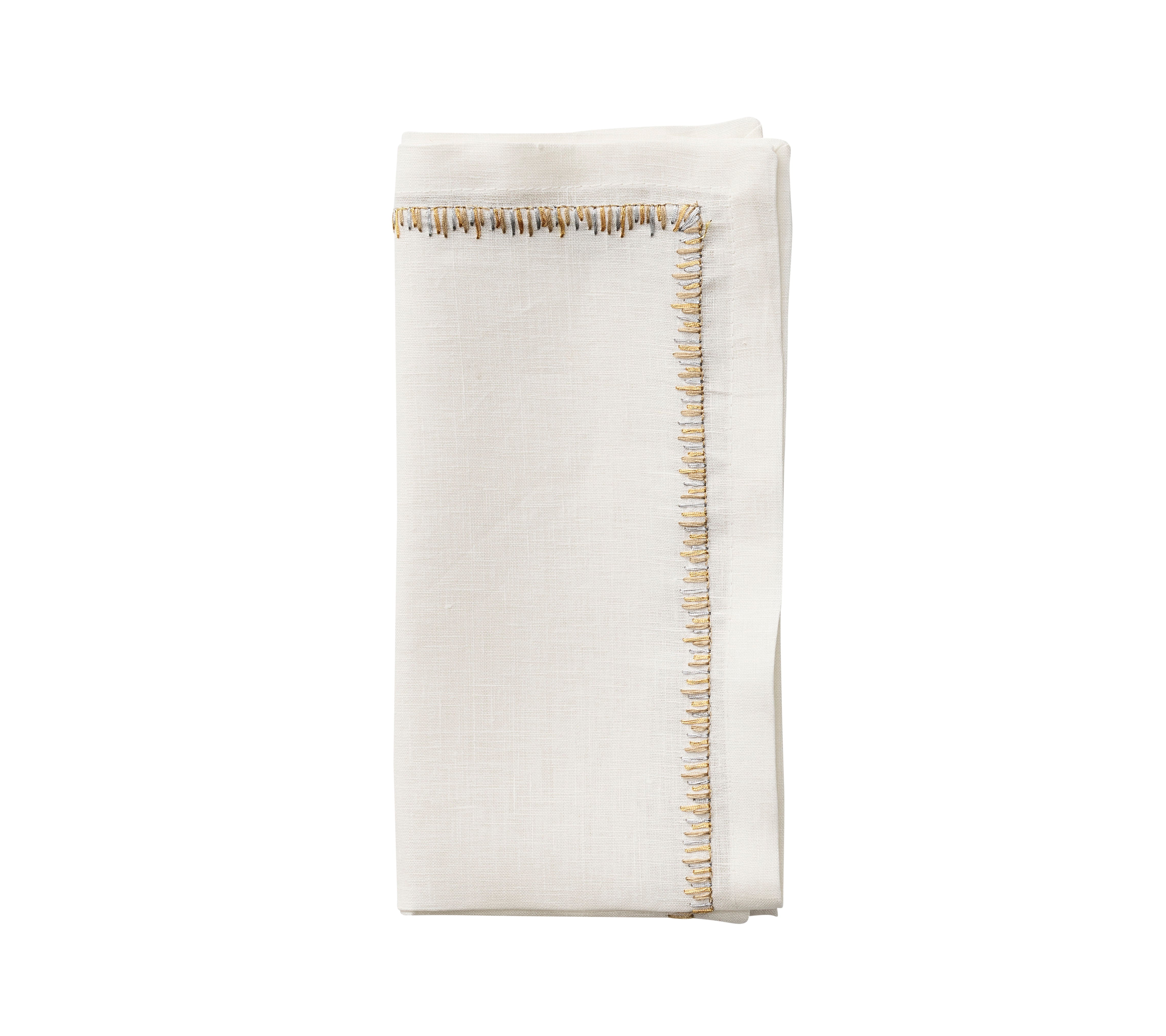 Filament Napkin in White, Gold & Silver, Set of 4