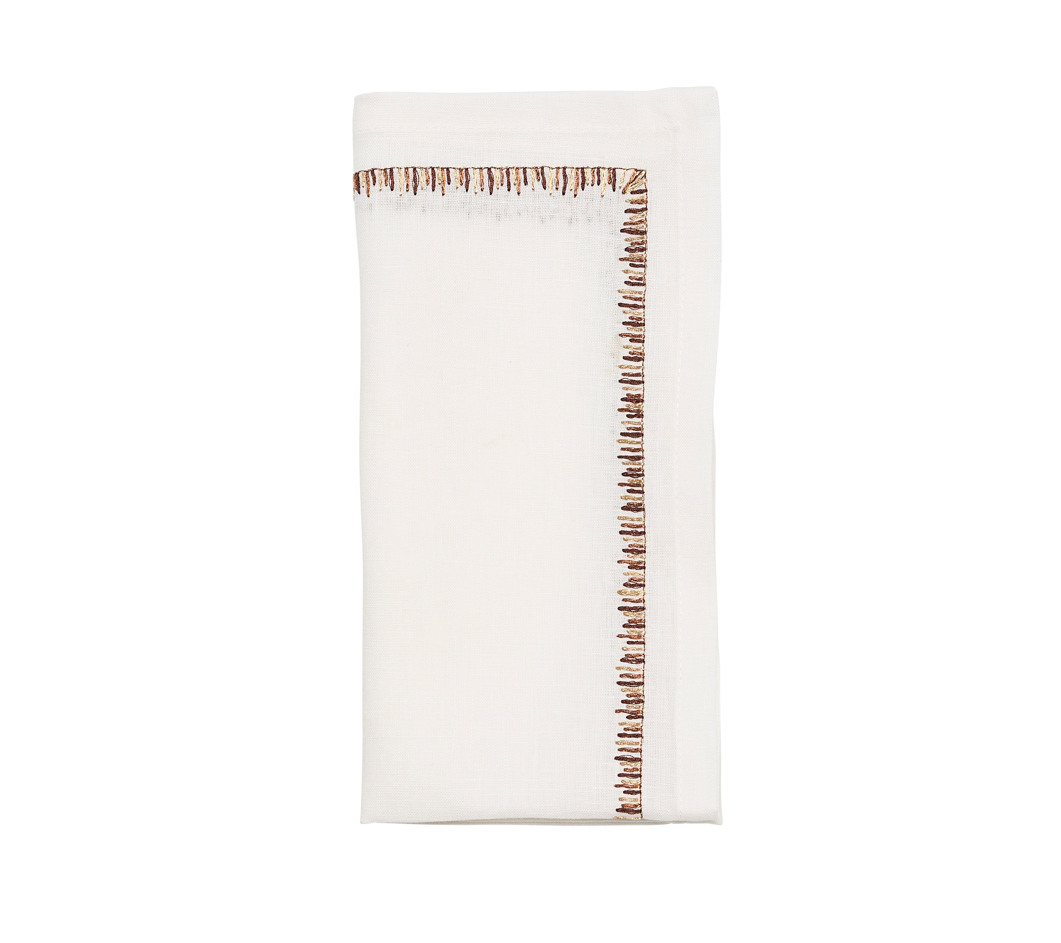 Filament Napkin in White & Brown, Set of 4