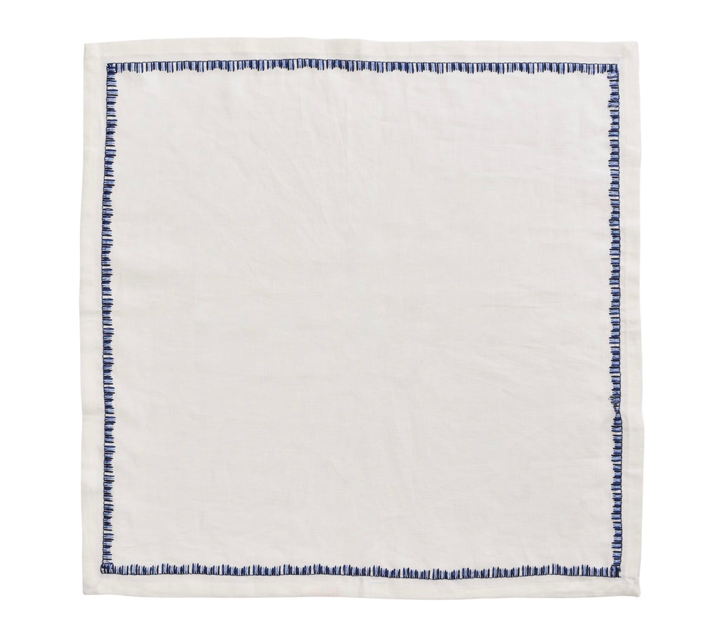 Filament Napkin in White & Navy, Set of 4