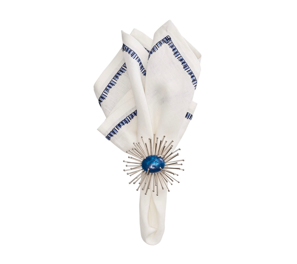 Filament Napkin in White & Navy, Set of 4