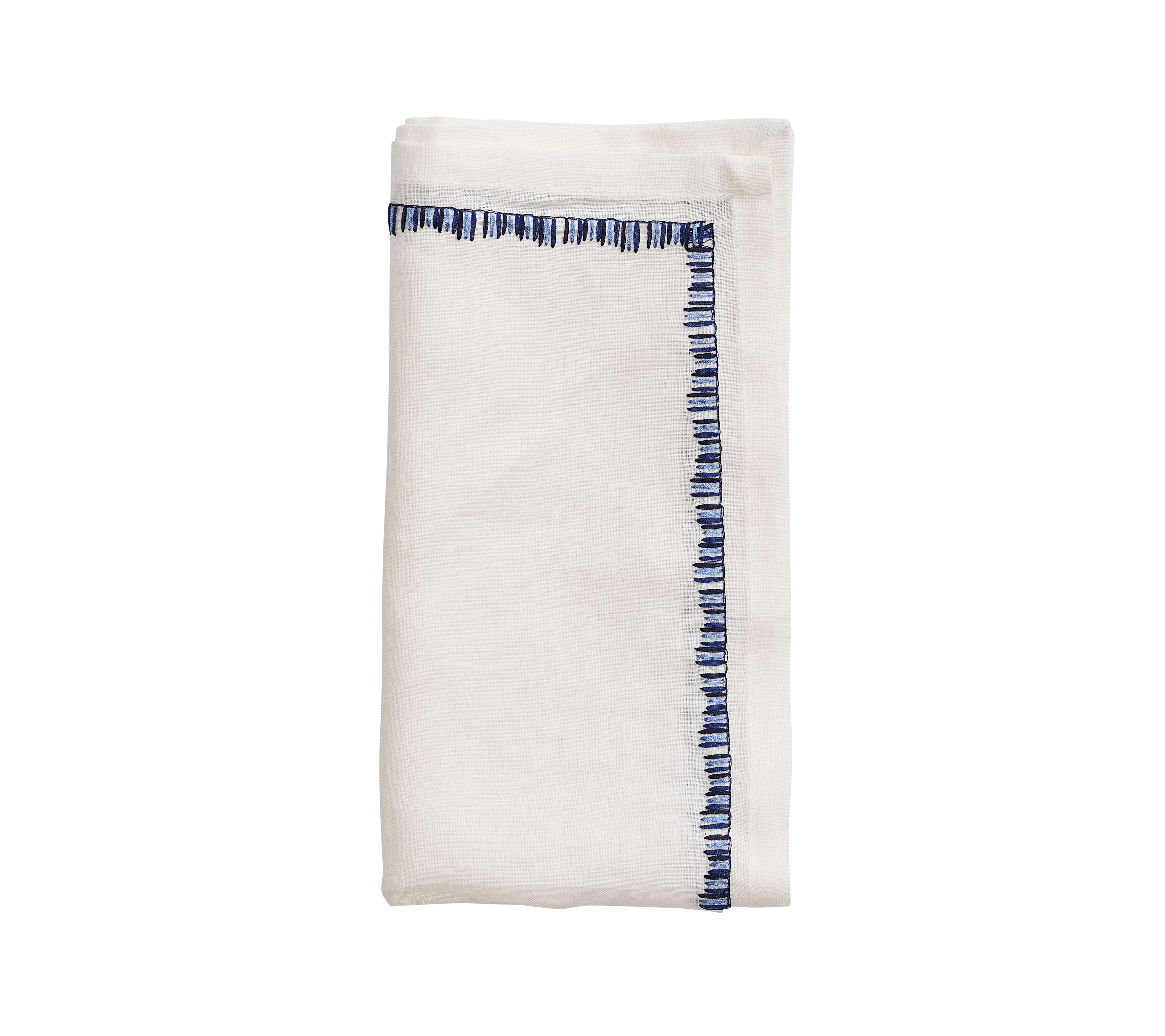 Filament Napkin in White & Navy, Set of 4