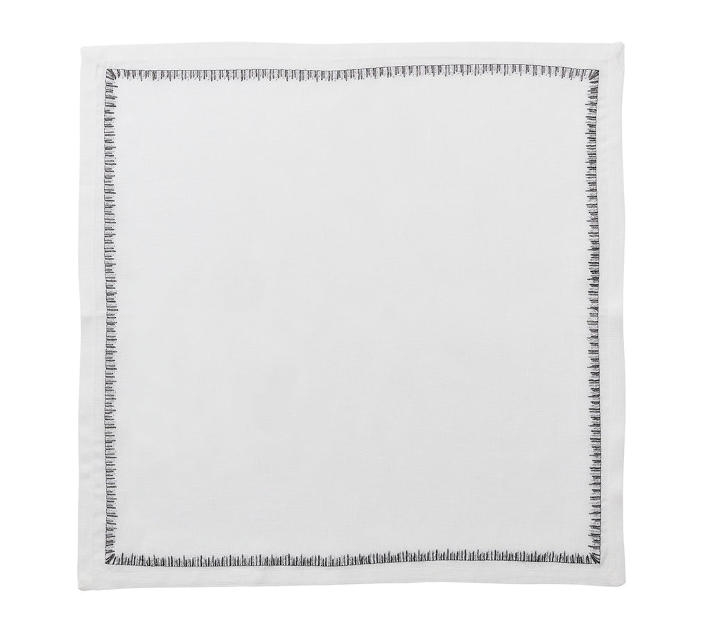 Filament Napkin in White, Silver & Gunmetal, Set of 4