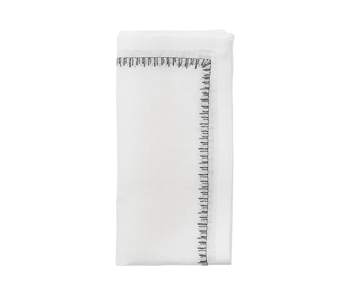 Filament Napkin in White, Silver & Gunmetal, Set of 4