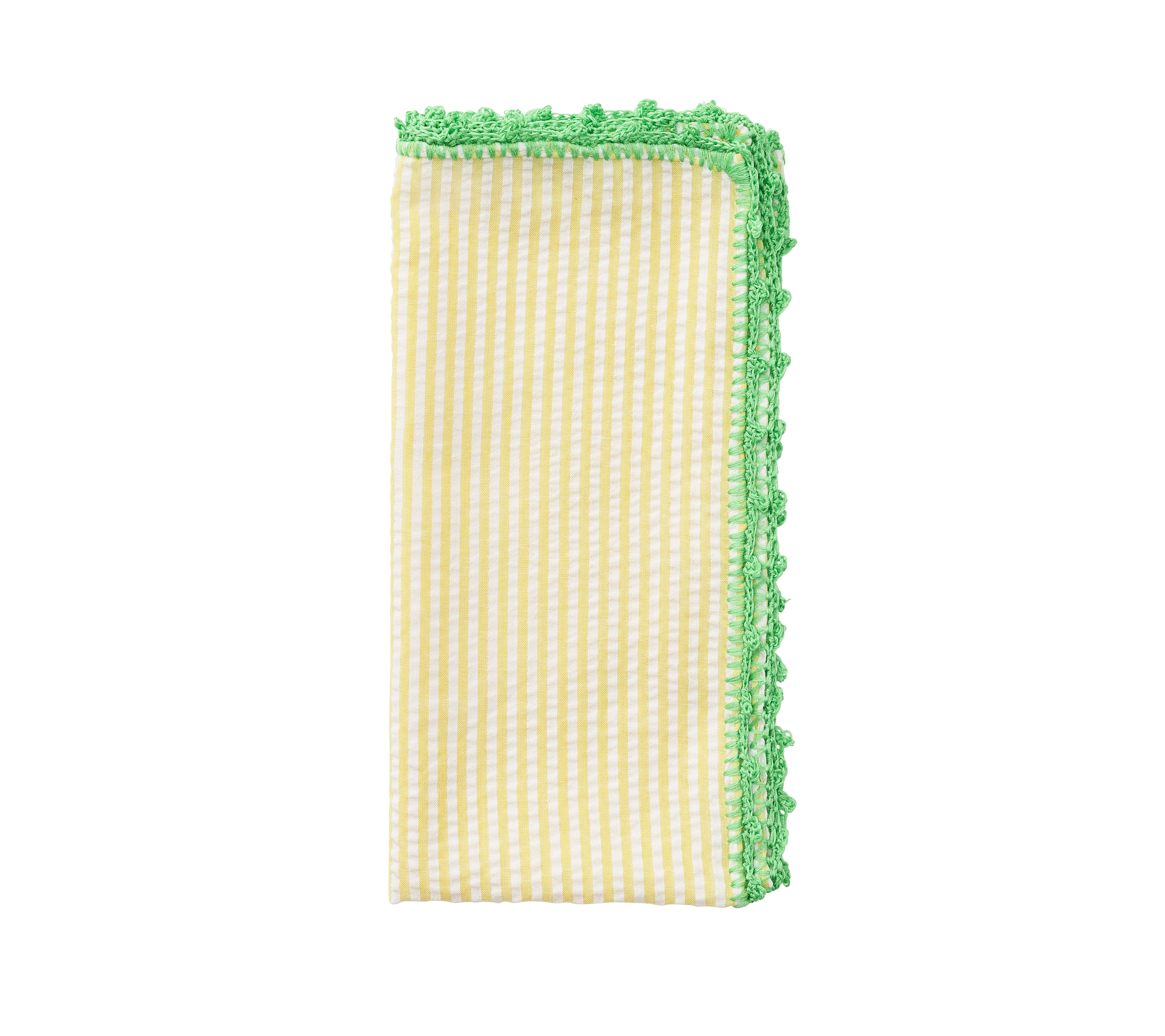 Seersucker Napkin in Yellow & Green, Set of 4