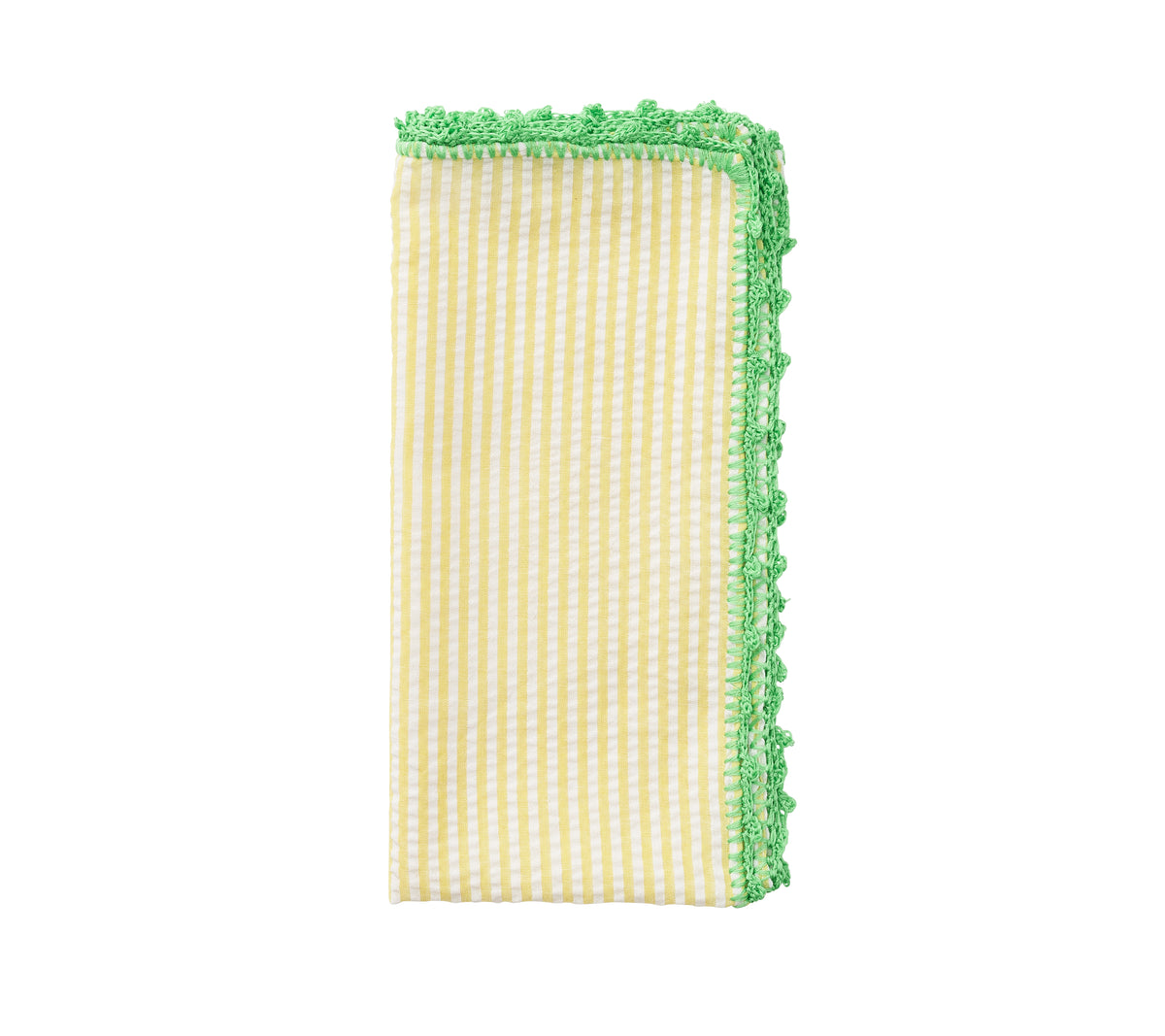 Seersucker Napkin in Yellow & Green, Set of 4