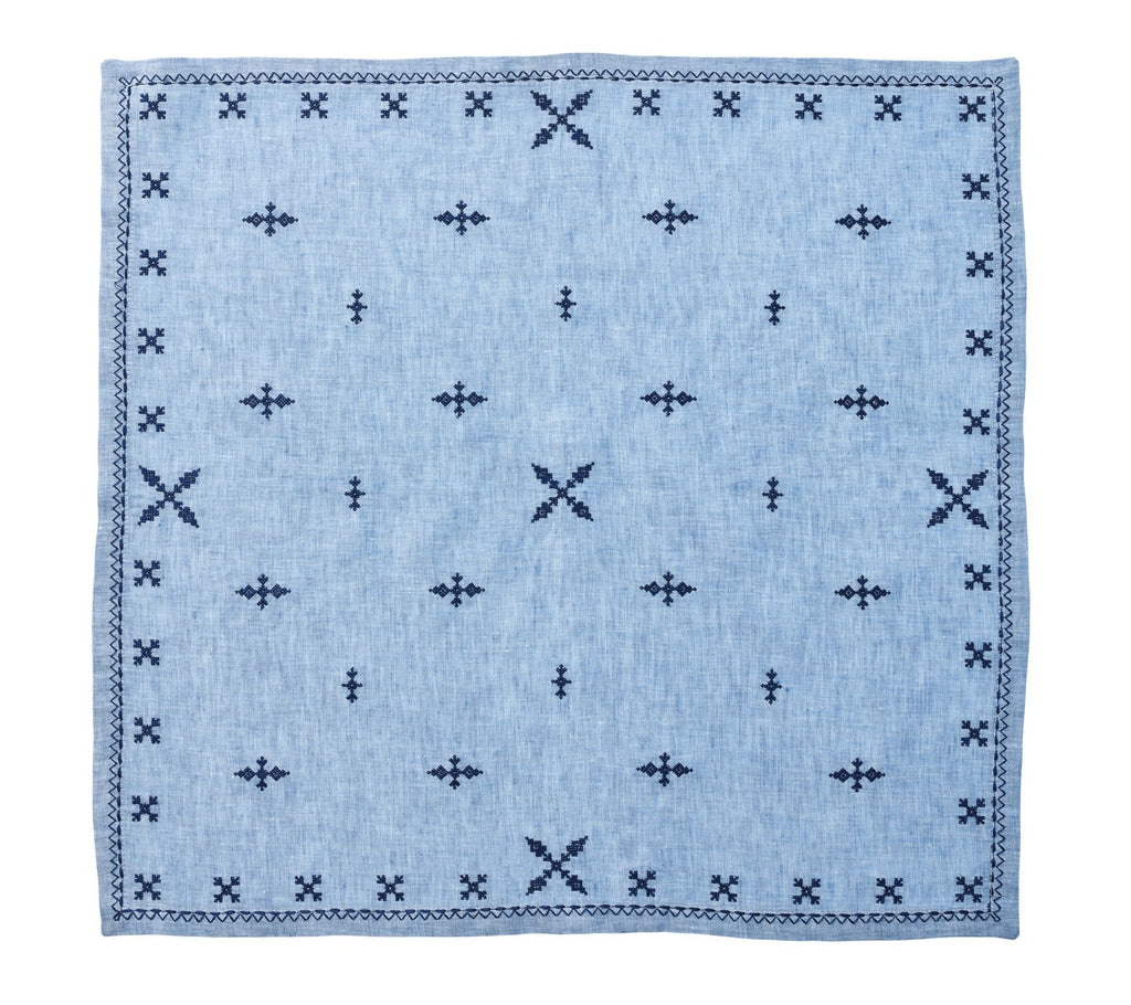 Fez Napkin in Periwinkle & Navy, Set of 4