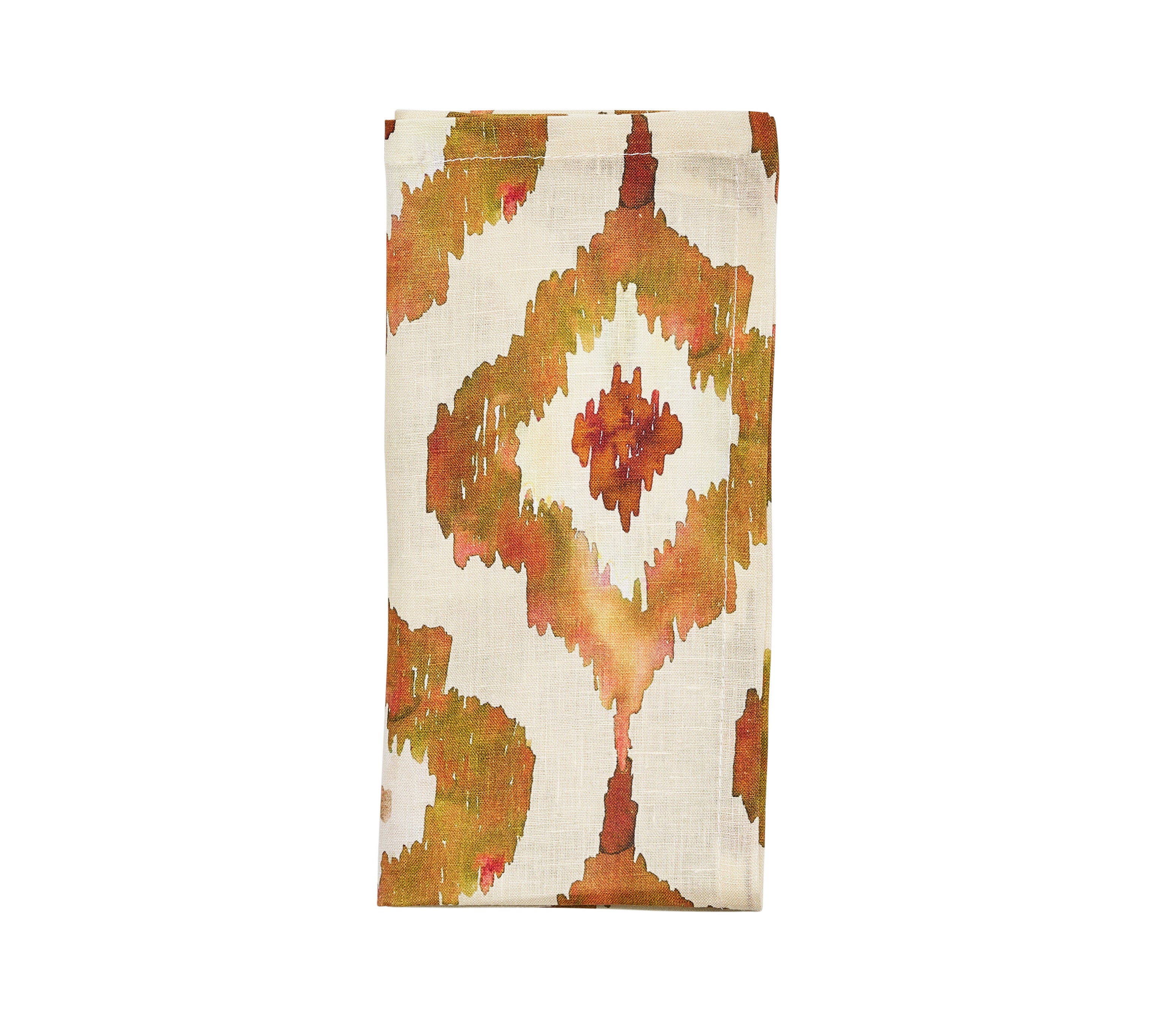 Watercolor Ikat Napkin in Rust, Set of 4