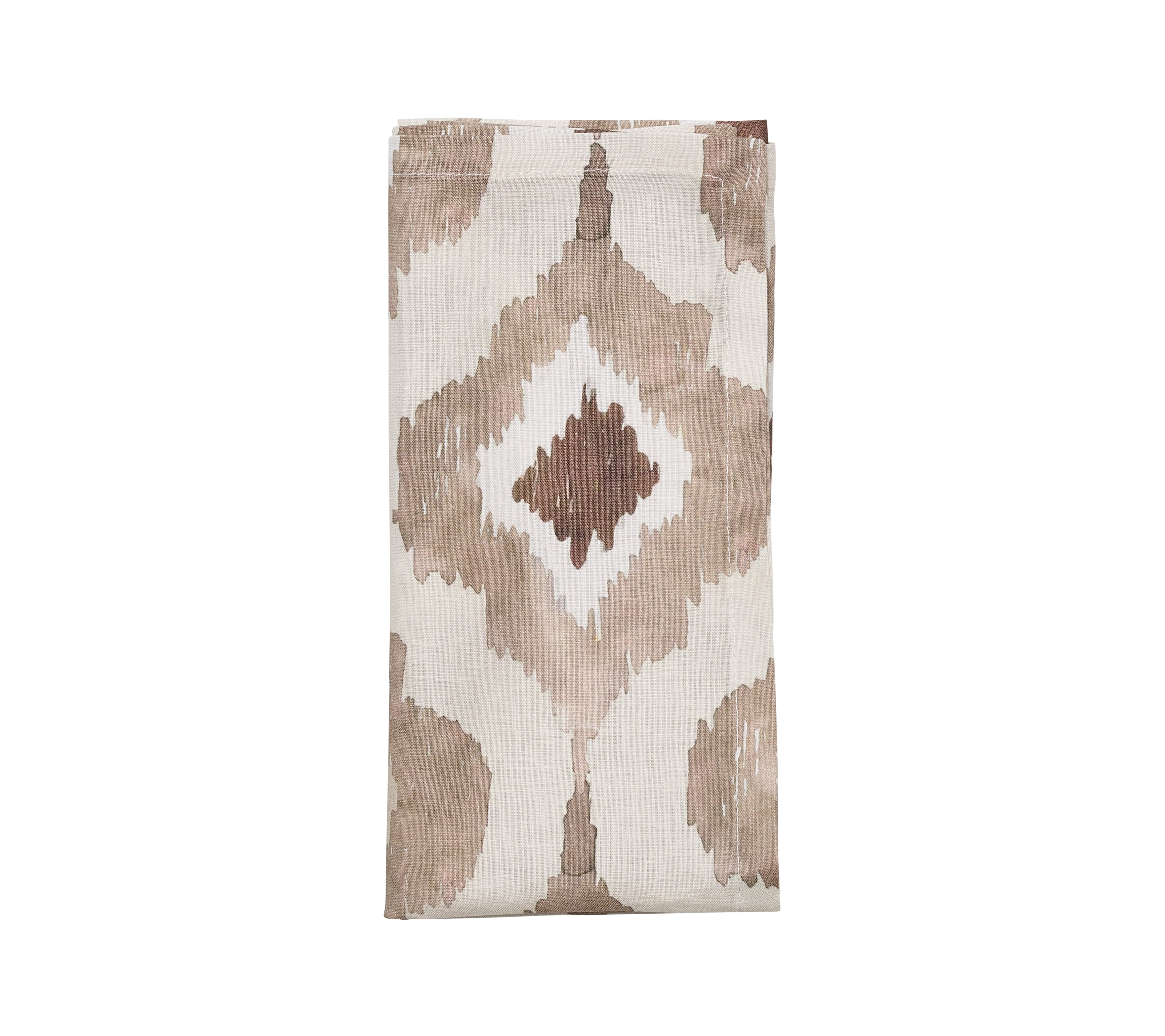 Watercolor Ikat Napkin in Taupe, Set of 4