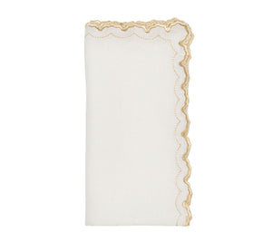Arches Napkin in White & Gold, Set of 4