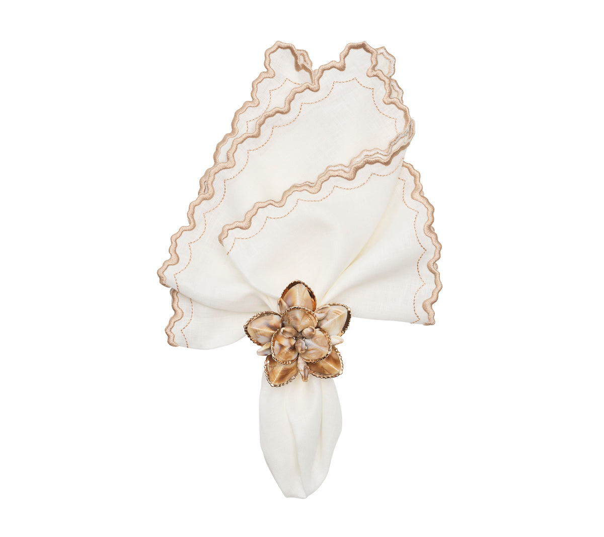 Arches Napkin in White & Natural, Set of 4