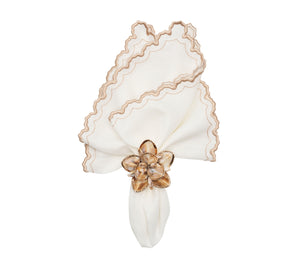 Arches Napkin in White & Natural, Set of 4