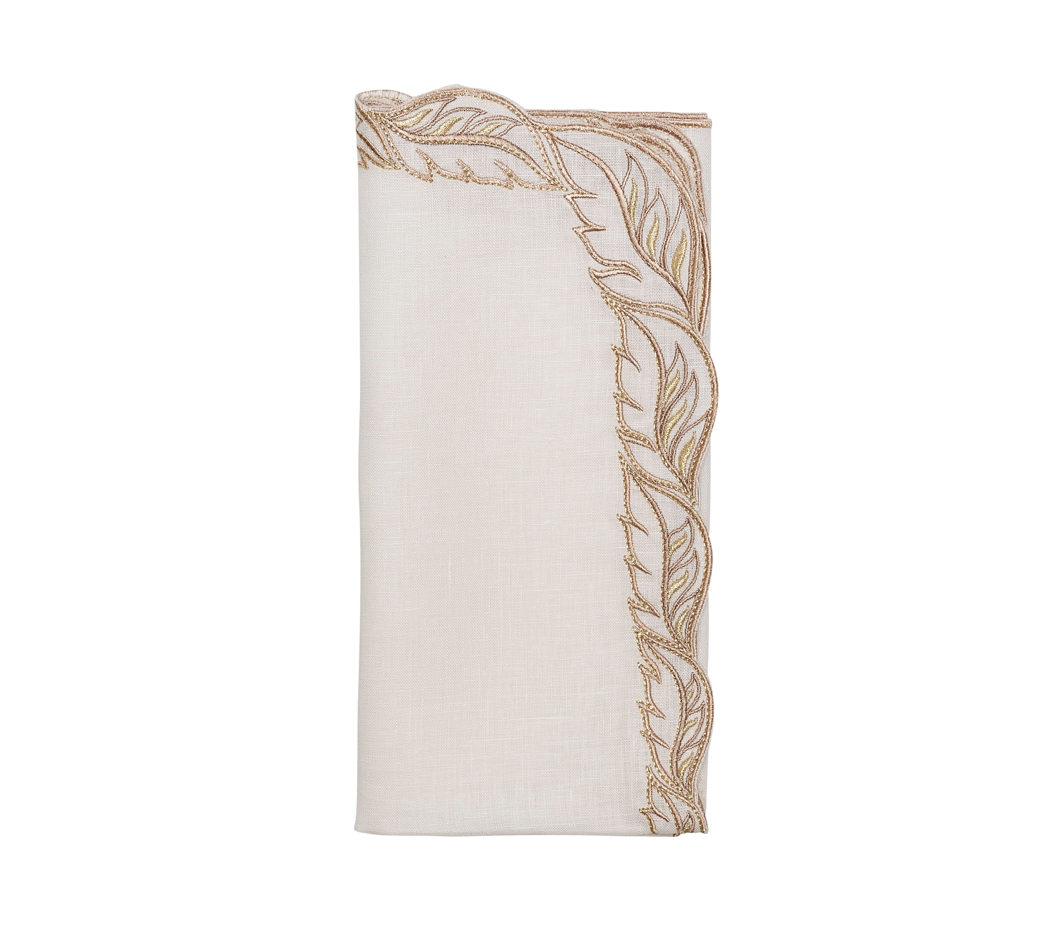 Winding Vines Napkins in White & Natural, Set of 4