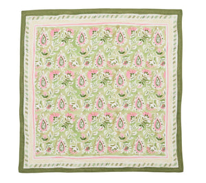 Mira Napkin in Green & Pink, Set of 4