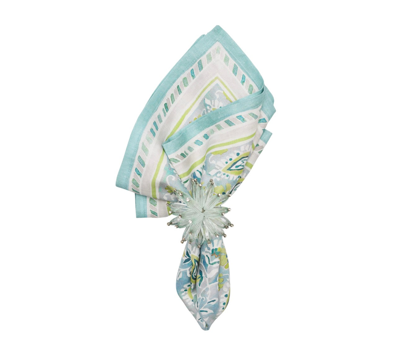 Mira Napkin in Seafoam & Green, Set of 4