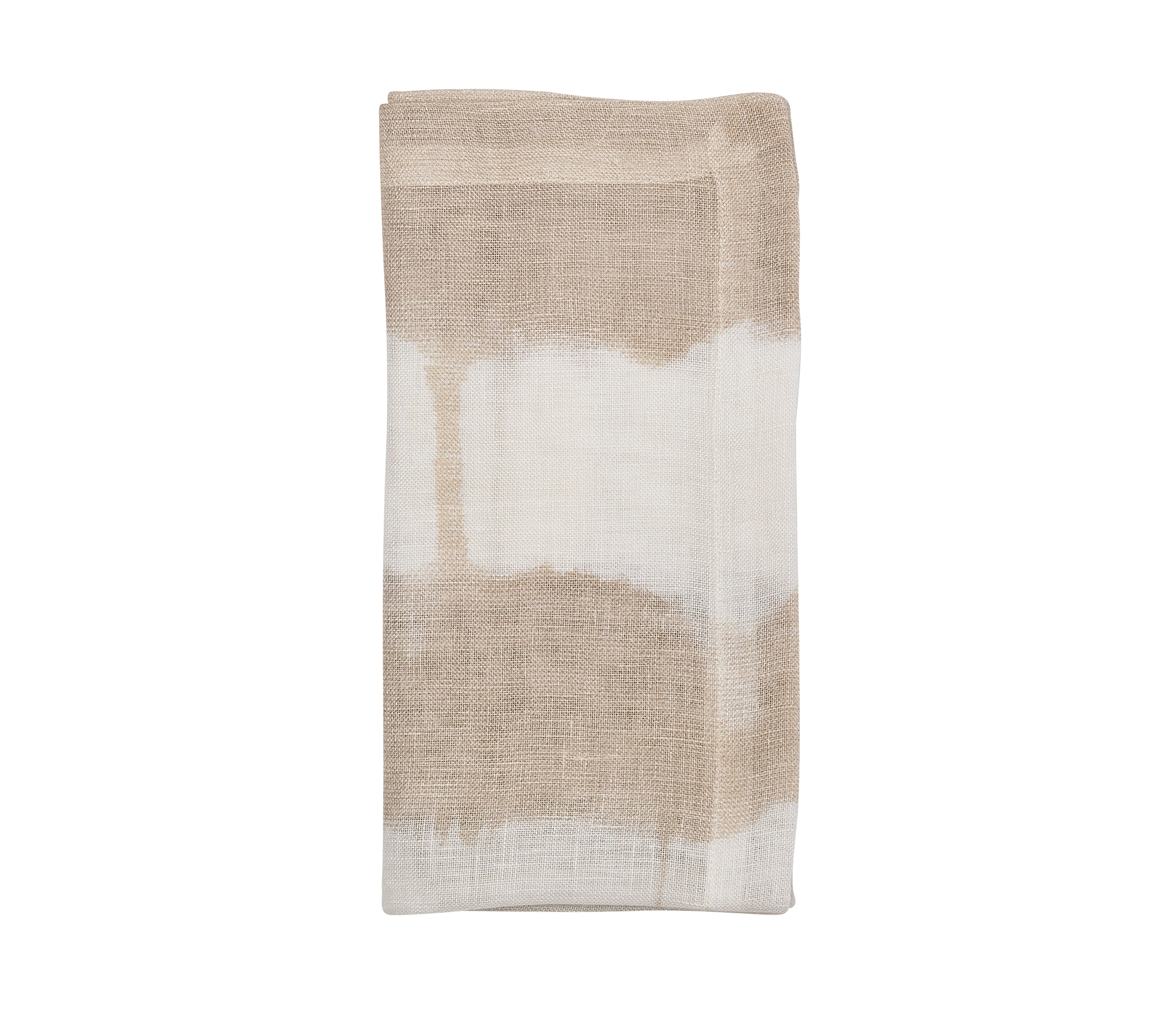 Watercolor Stripe Napkin in White & Natural, Set of 4
