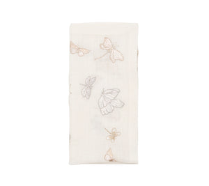 Monarch Garden Napkin in White & Iridescent, Set of 4