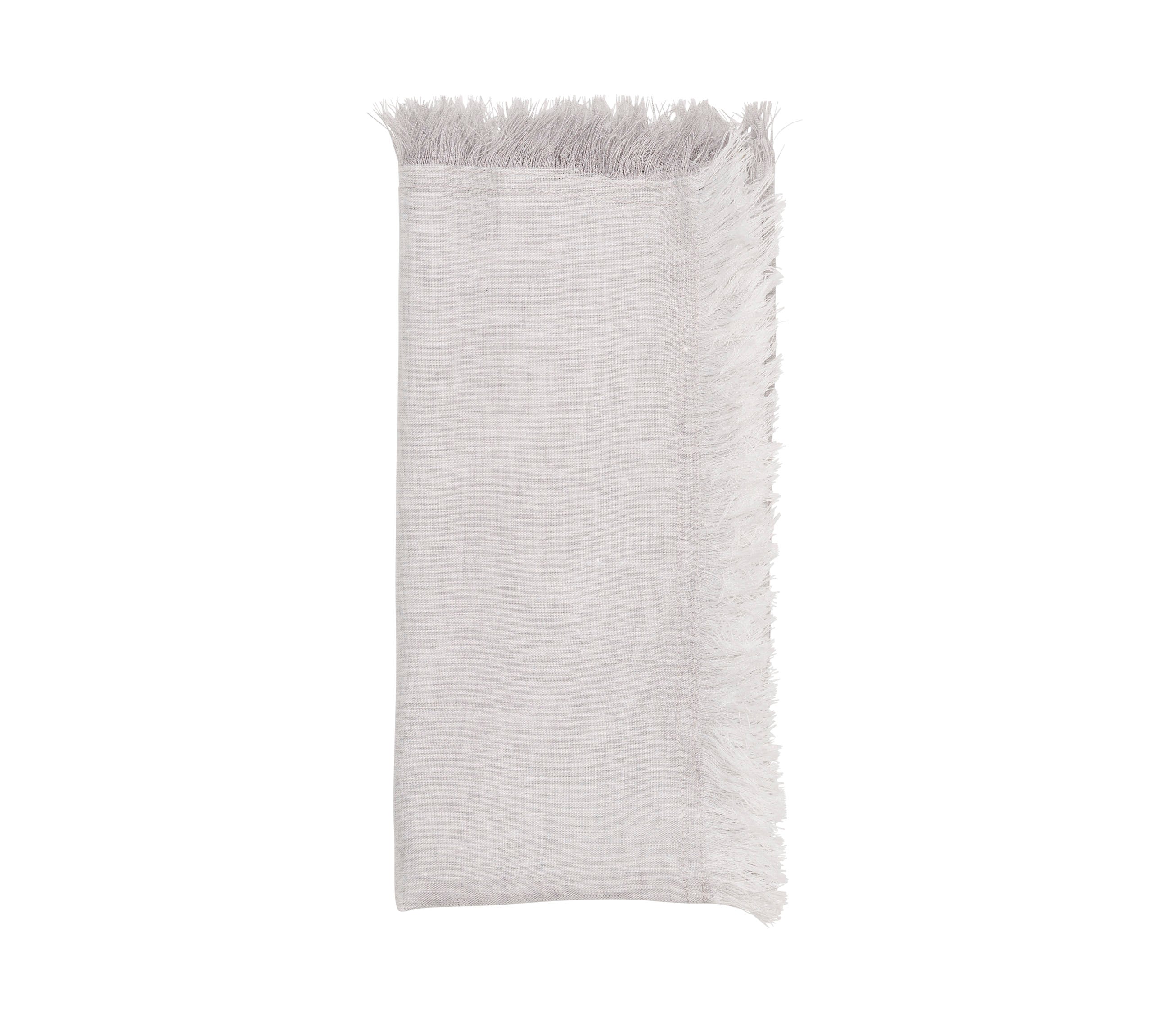 Chambray Fringe Napkin in Gray, Set of 4