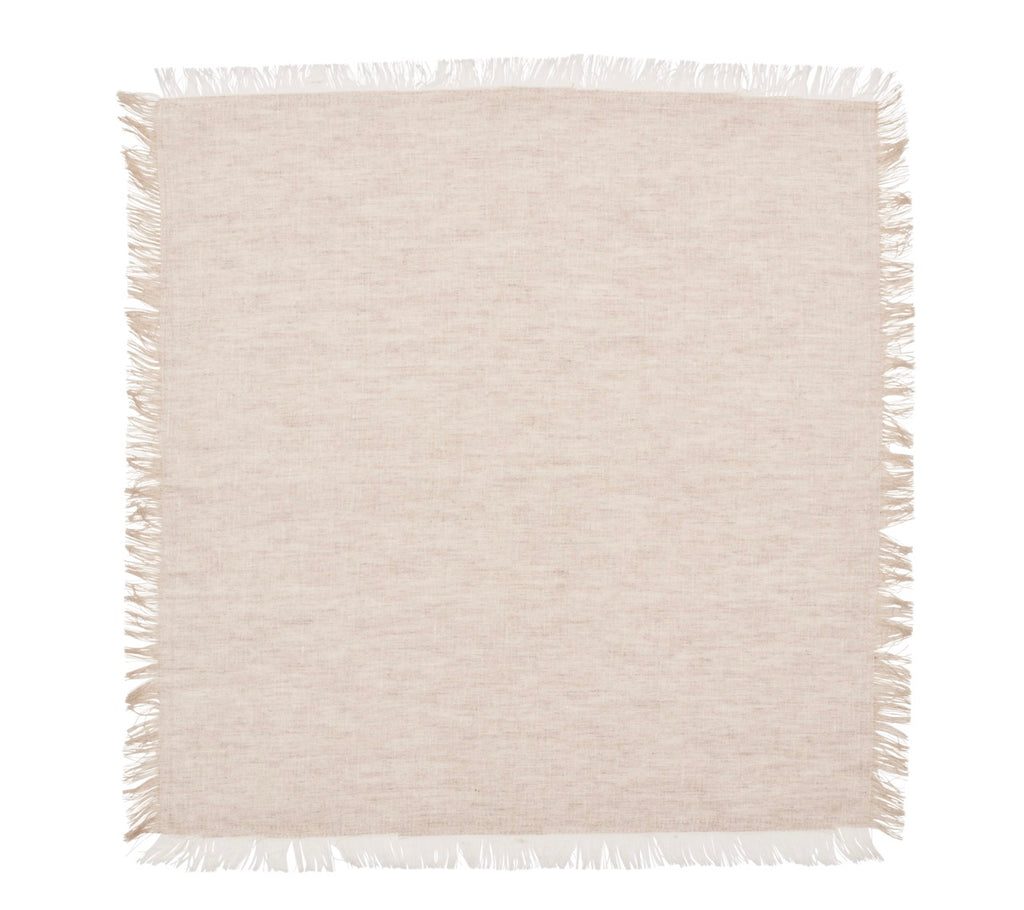 Chambray Fringe Napkin in Natural, Set of 4