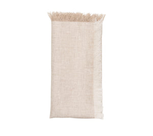 Chambray Fringe Napkin in Natural, Set of 4