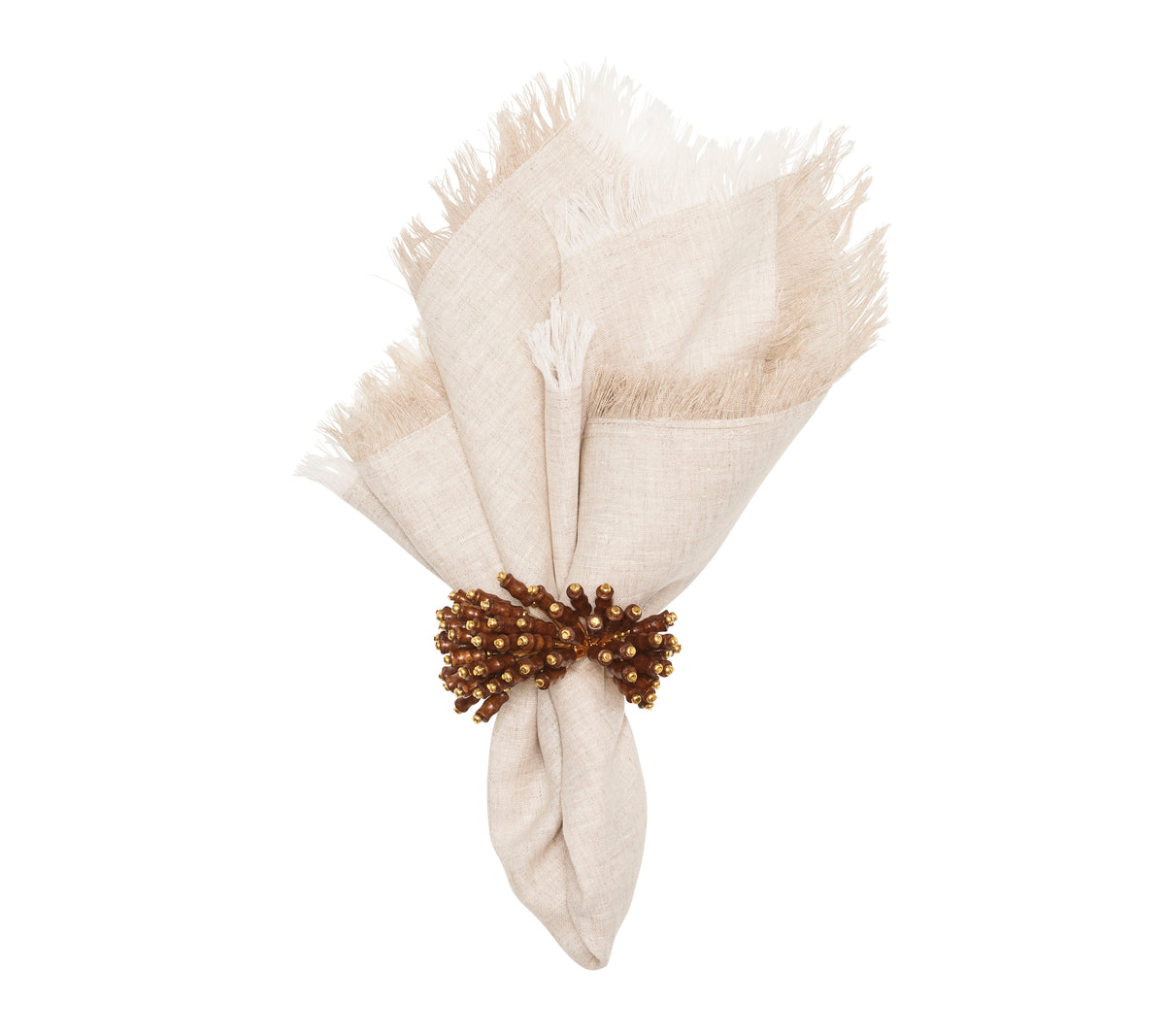 Chambray Fringe Napkin in Natural, Set of 4