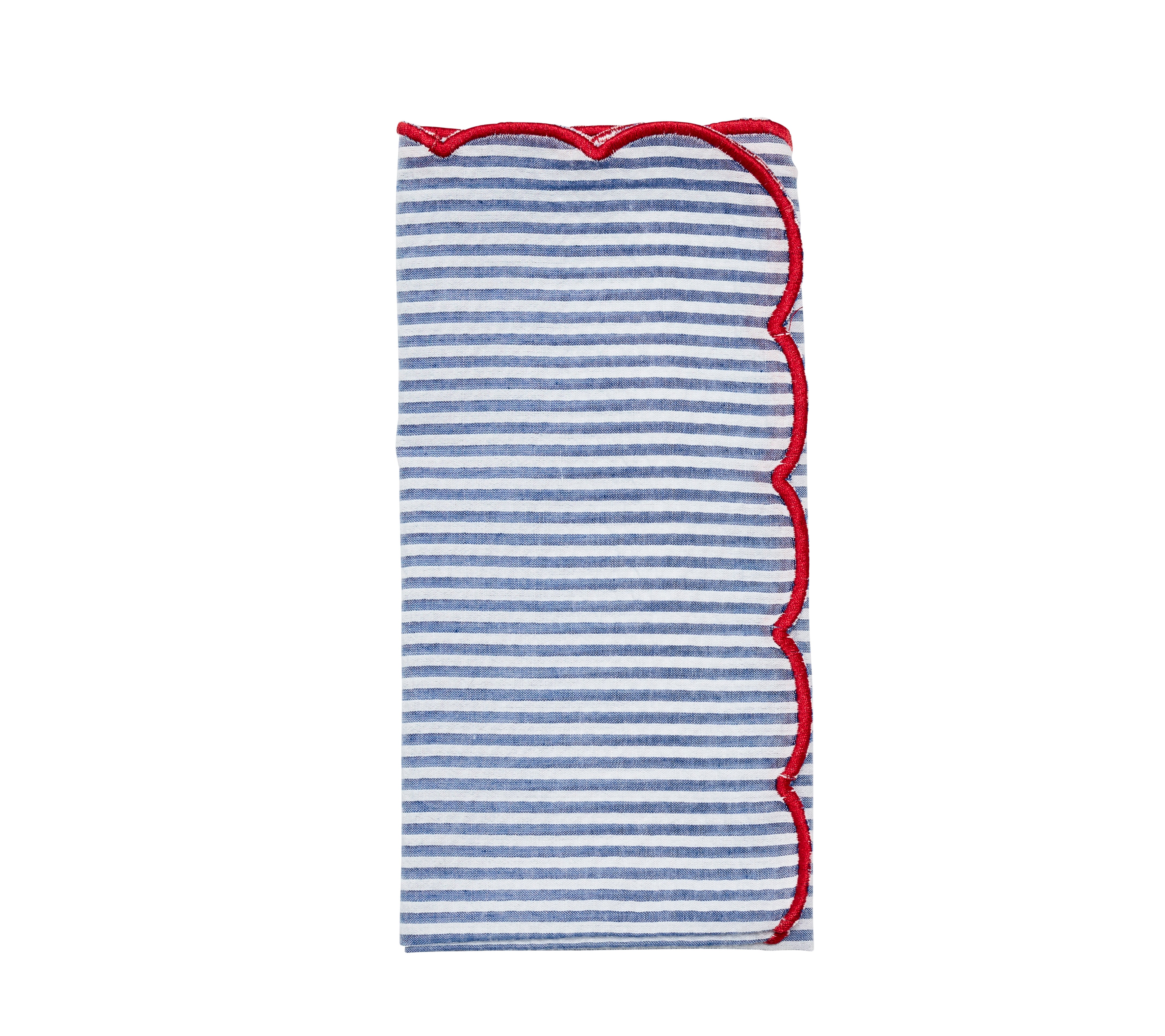 Fiesta Napkin in White, Navy & Red, Set of 4