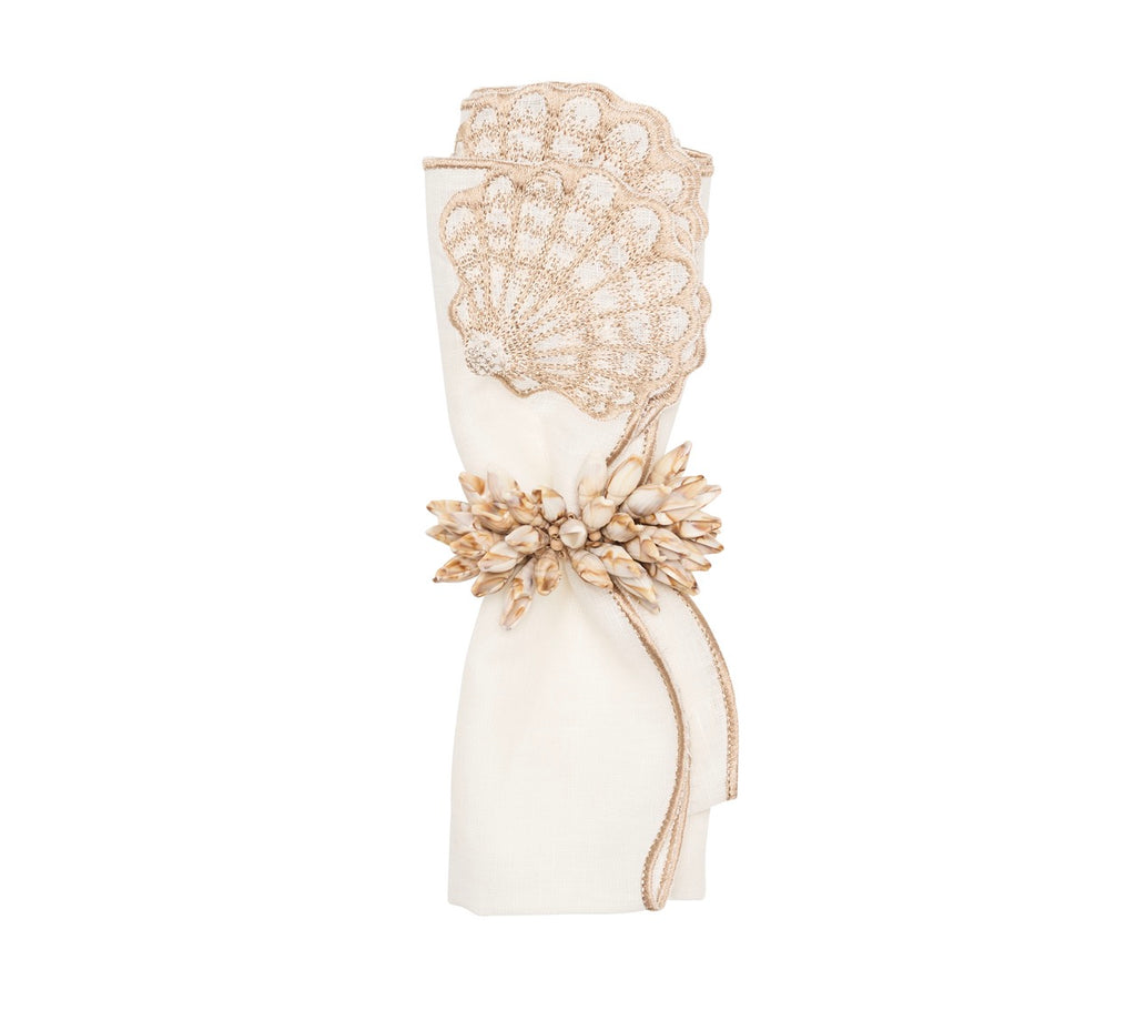 Beachcomber Napkin in White & Natural, Set of 4