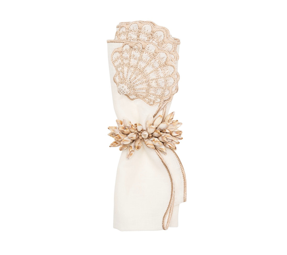 Beachcomber Napkin in White & Natural, Set of 4