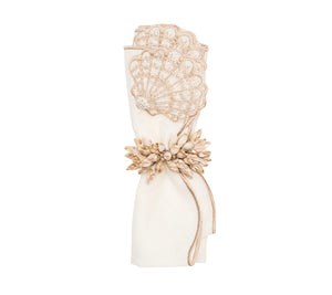 Beachcomber Napkin in White & Natural, Set of 4
