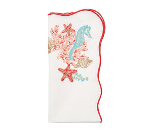 Marina Napkin in White & Multi, Set of 4