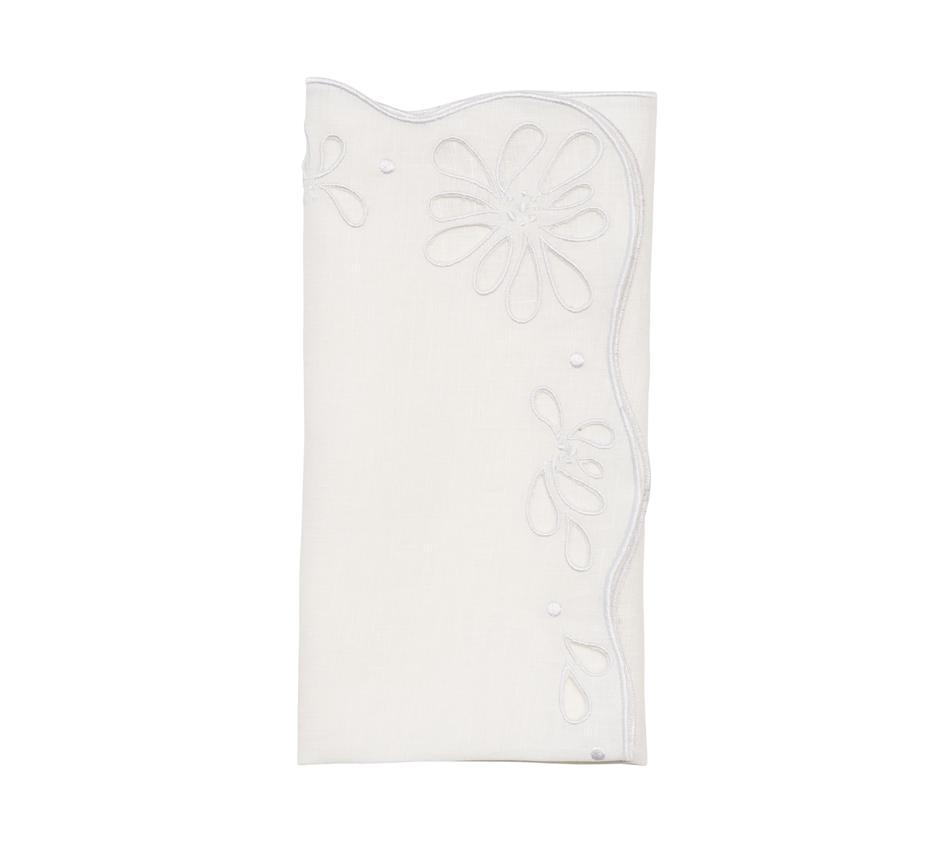 Bloom Napkin in White, Set of 4