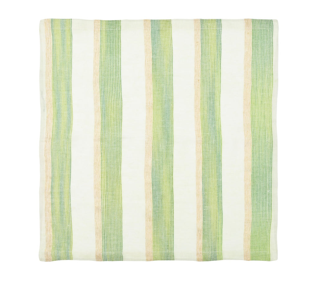 Broad Stripe Napkin in Green & White, Set of 4