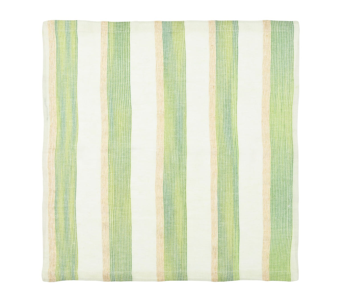 Broad Stripe Napkin in Green & White, Set of 4