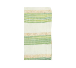 Broad Stripe Napkin in Green & White, Set of 4
