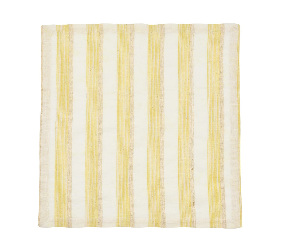 Broad Stripe Napkin in Yellow & White, Set of 4