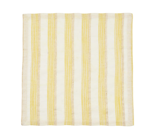 Broad Stripe Napkin in Yellow & White, Set of 4