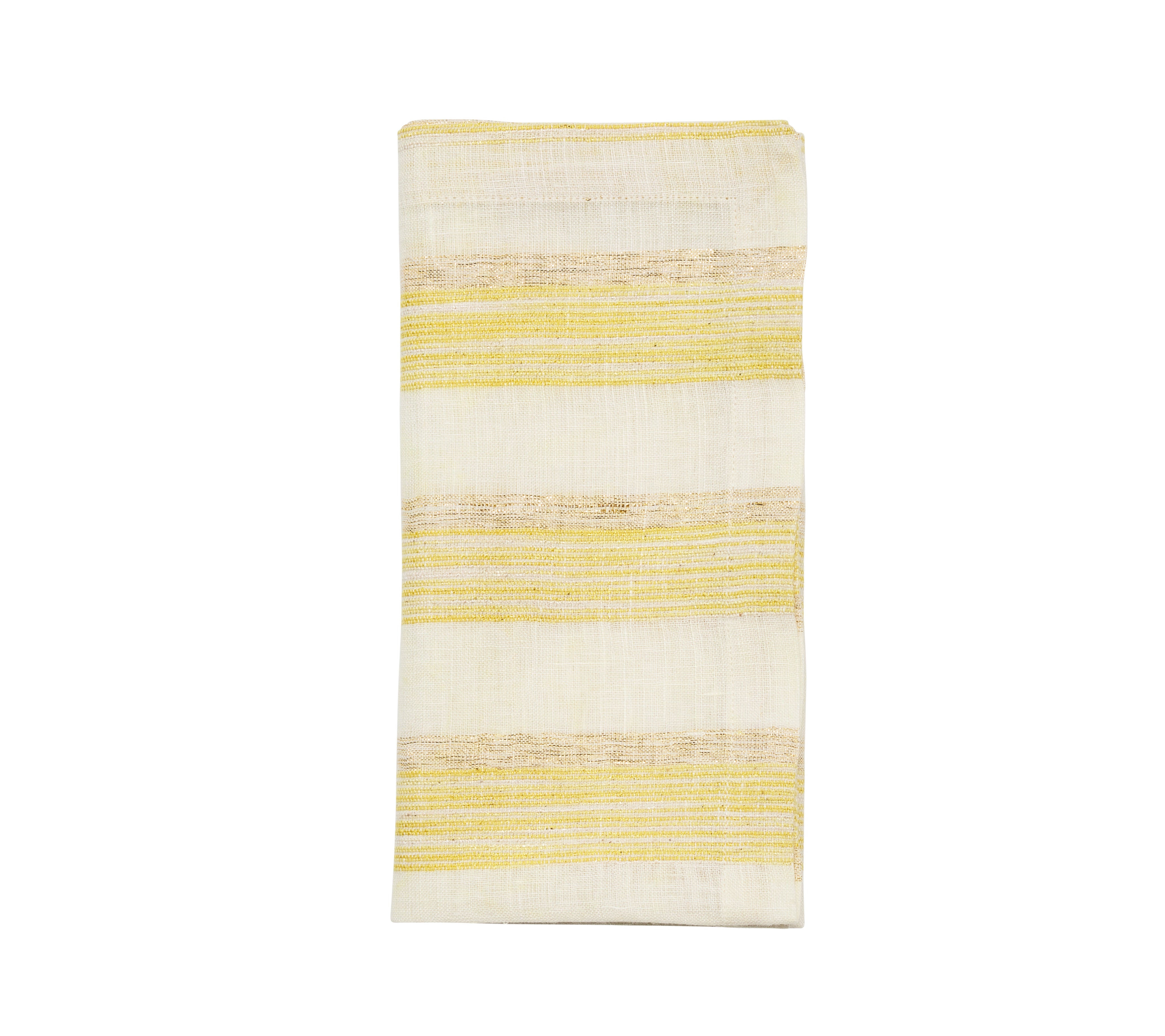 Broad Stripe Napkin in Yellow & White, Set of 4
