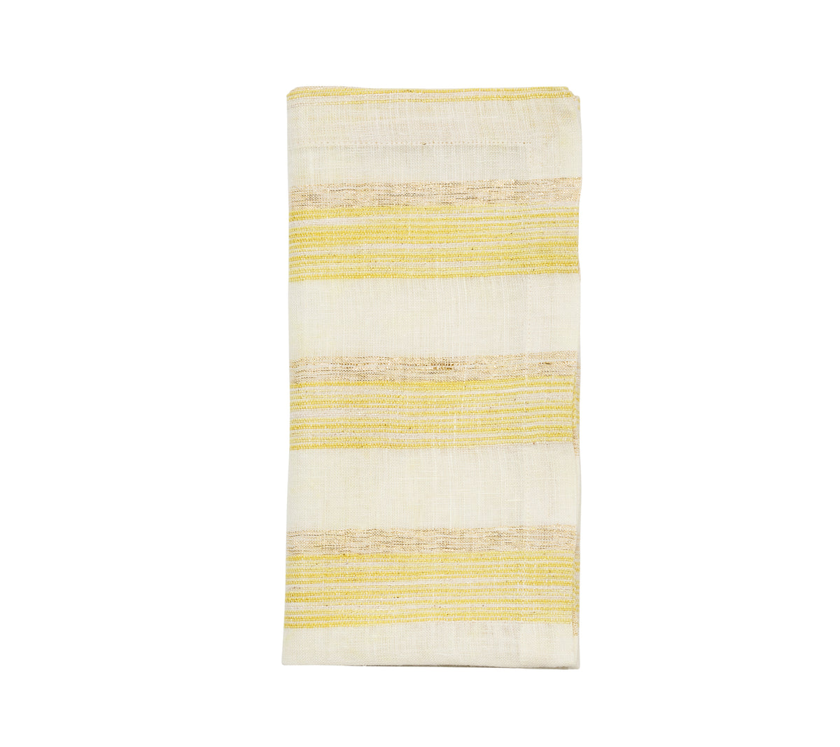 Broad Stripe Napkin in Yellow & White, Set of 4