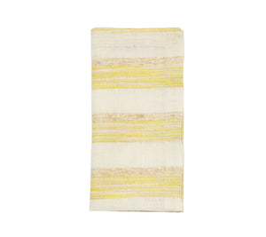 Broad Stripe Napkin in Yellow & White, Set of 4