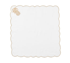 Pina Punch Napkin in White, Natural & Gold, Set of 4