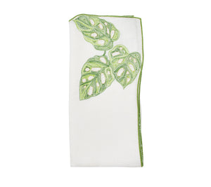Calypso Napkin in White & Green, Set of 4