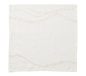 Star Spray Napkin in White & Gold & Silver, Set of 4