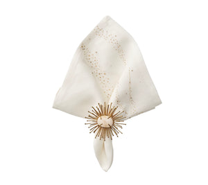 Star Spray Napkin in White & Gold & Silver, Set of 4