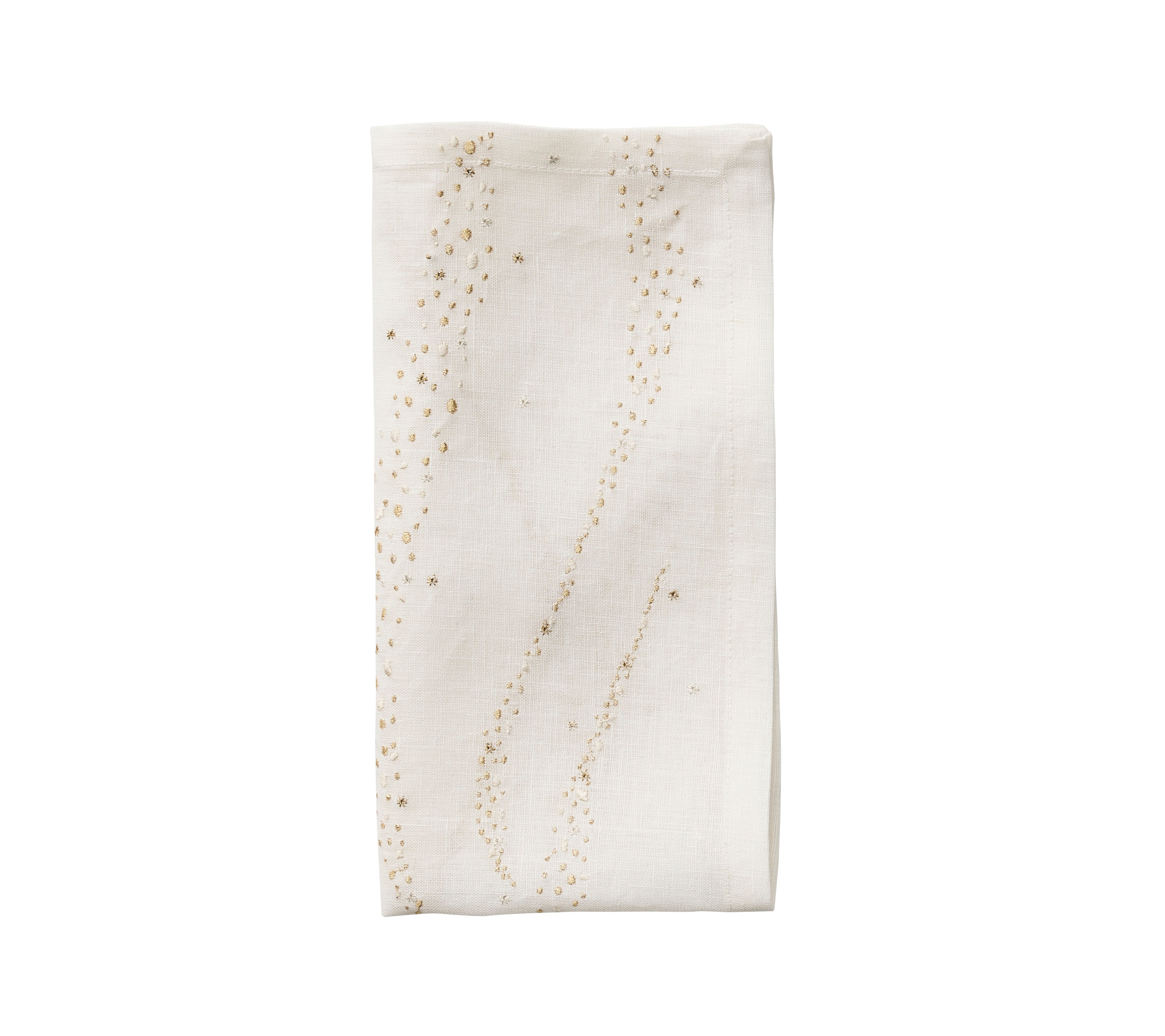 Star Spray Napkin in White & Gold & Silver, Set of 4