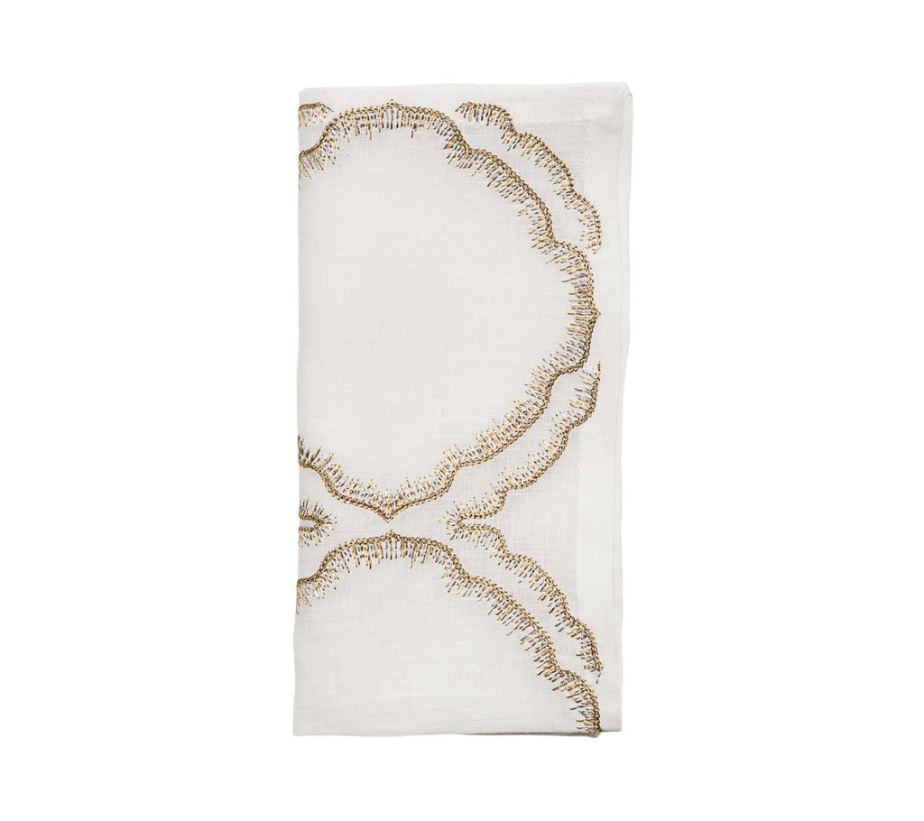 Kim Seybert, Inc.Daydream Napkin in White, Gold & Silver, Set of 4Napkins