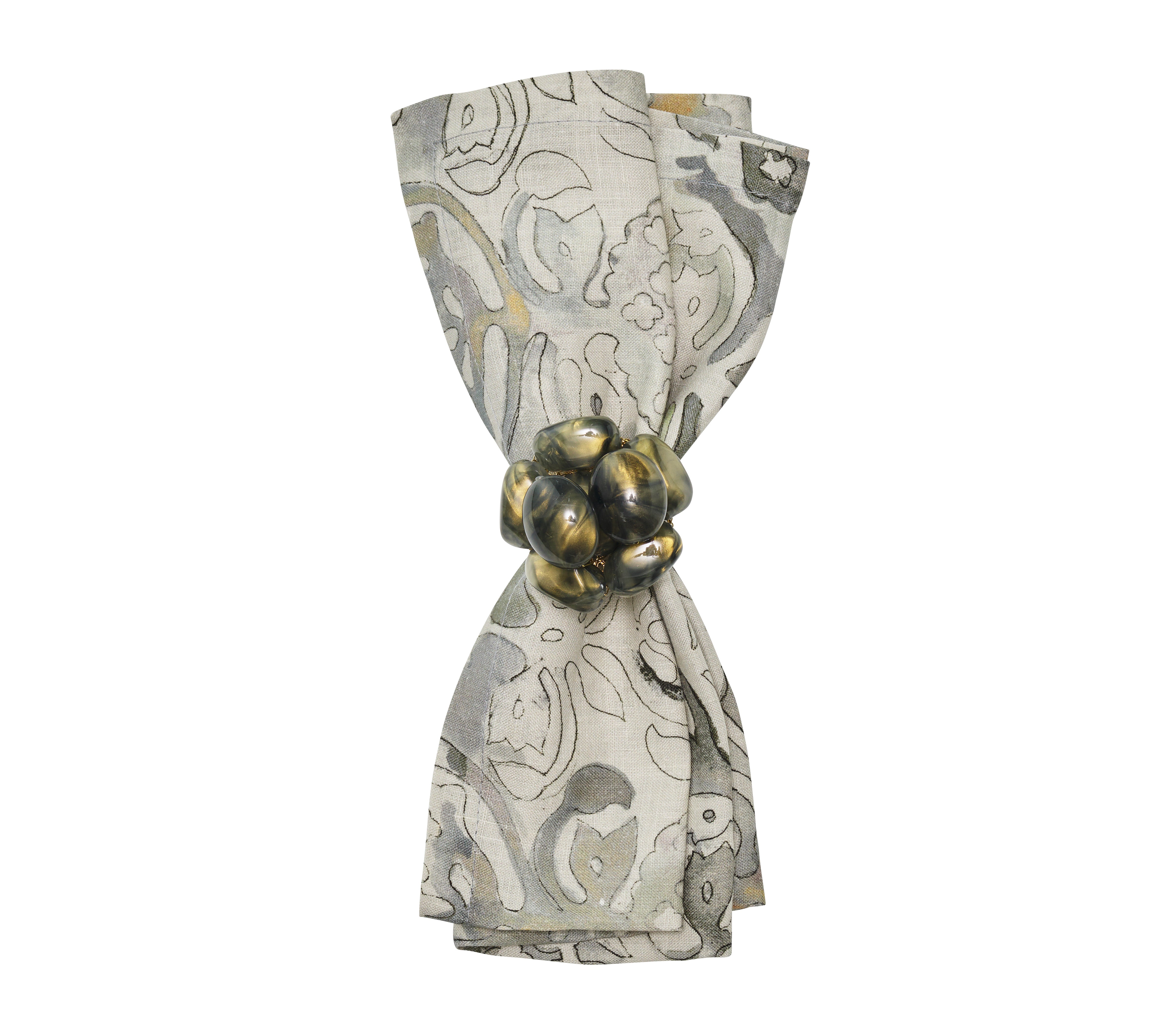 Giverny Napkin in Natural & Gray, Set of 4