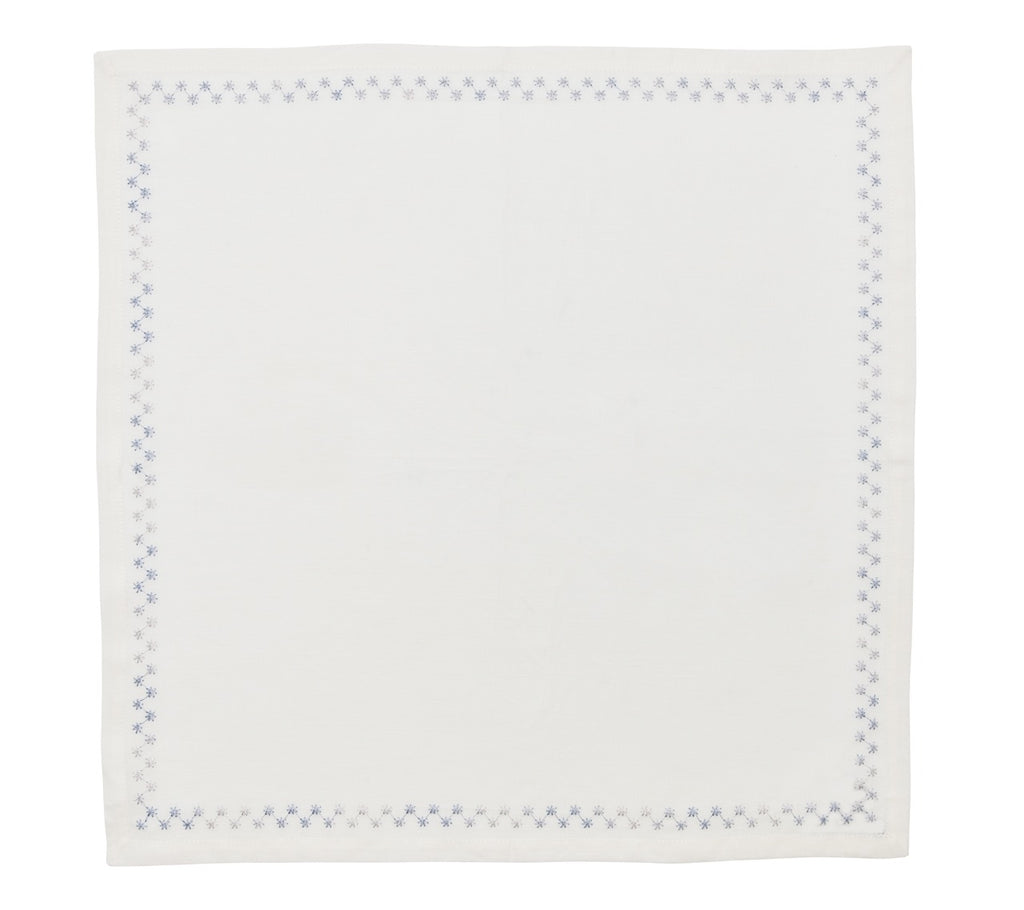 Starry Night Napkin in White & Blue, Set of 4