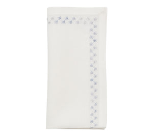 Starry Night Napkin in White & Blue, Set of 4