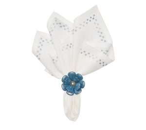Starry Night Napkin in White & Blue, Set of 4